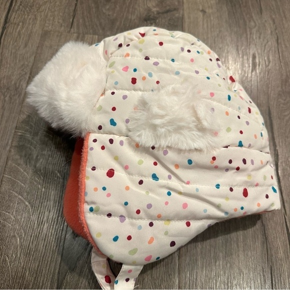 New SWISS TECH GIRLS Bright Multicolor Lined Polka Dot Trapper Hat Faux Fur - Picture 4 of 7